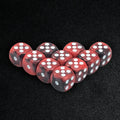 Red and black acrylic dice game props 10 x D6 dice set