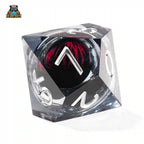 Red Eye Spirit Liquid Lock Black Crystal D10 Dice-Resin 10 Siede Dice
