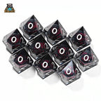 Red Eye Spirit Liquid Lock Black Crystal D10 Dice-Resin 10 Siede Dice