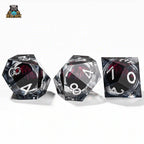 Red Eye Spirit Liquid Lock Black Crystal D10 Dice-Resin 10 Siede Dice