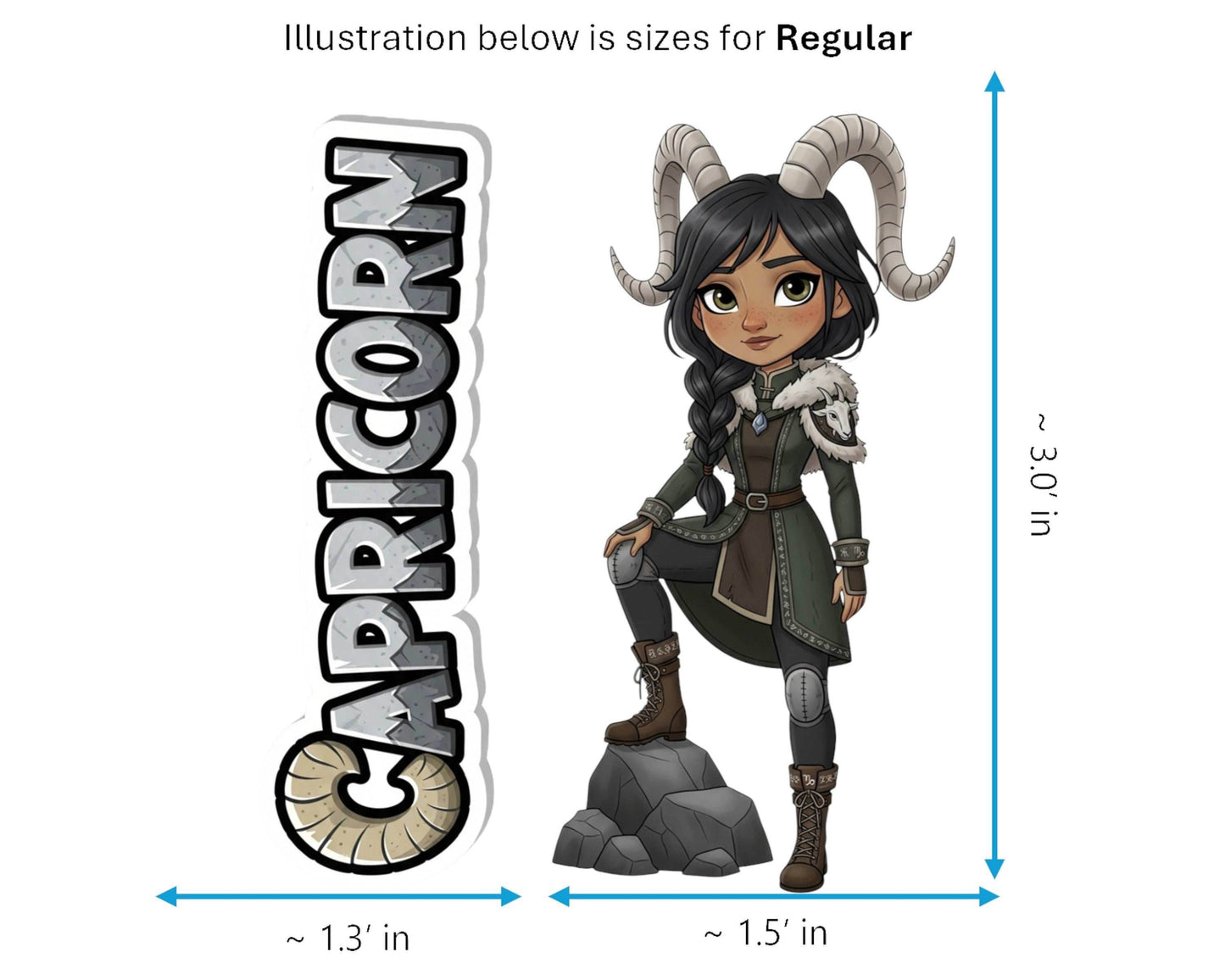 Capricorn Sticker and Magnet - Mountain Climber Horoskins™ – Zodiac Earth Sign | Waterproof & UV-Proof - Sticker / Regular