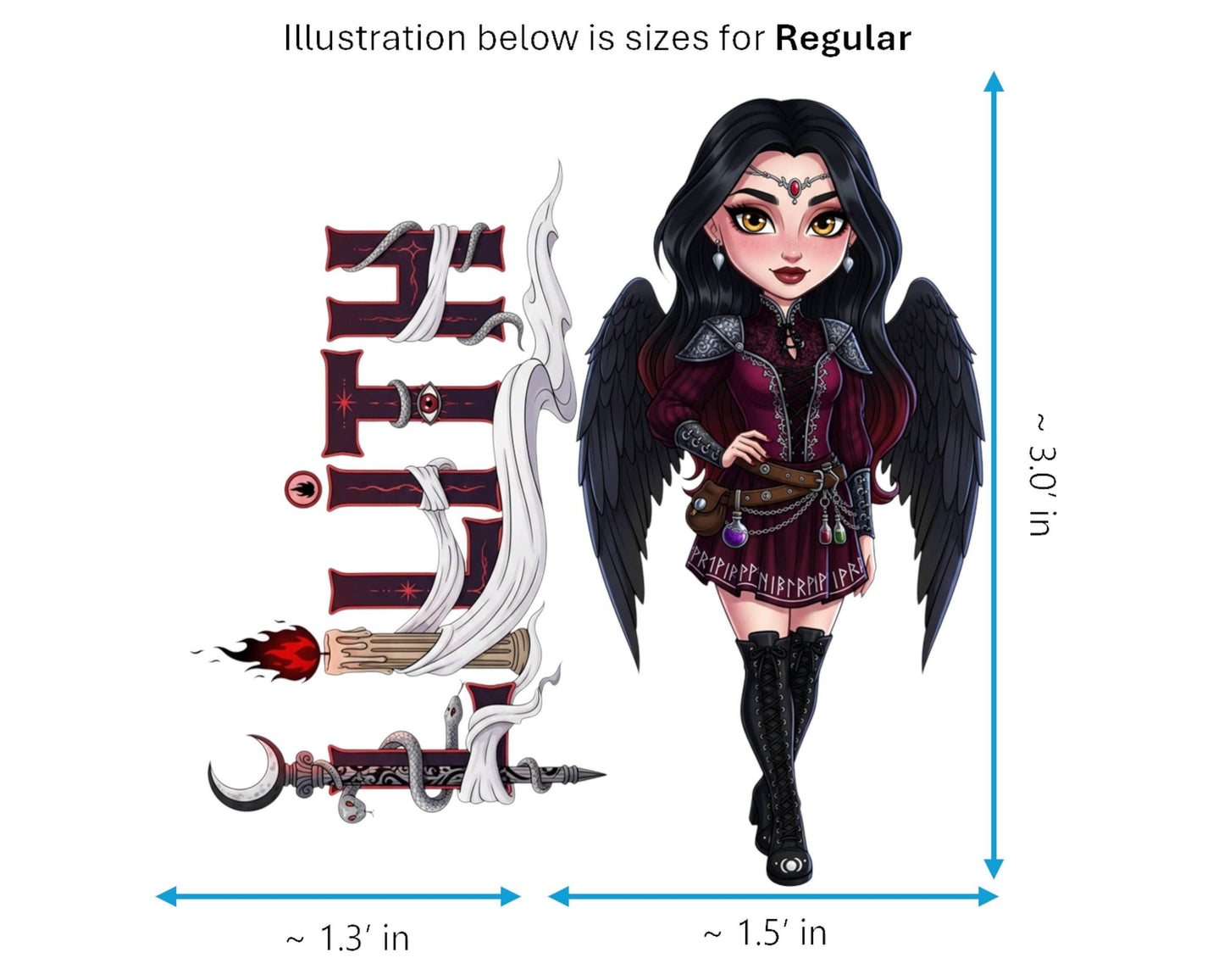 Lilith Sticker and Magnet - Queen of the Night Biblikins™ – Primordial Figure of Folklore | Waterproof & UV-Proof - Sticker / Regular