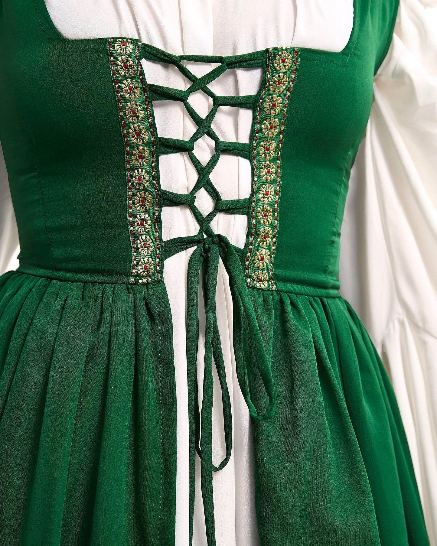 Renaissance Faire 2 piece Full Costume Irish Dress & Long-Sleeved Chemise - XXS/XS / Charcoal
