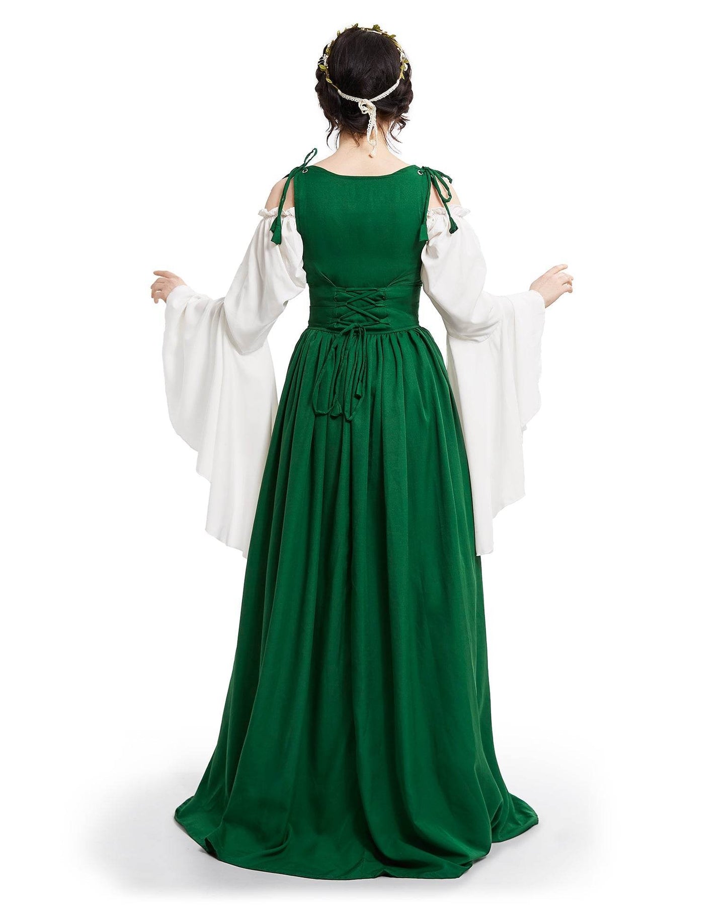 Renaissance Faire 2 piece Full Costume Irish Dress & Long-Sleeved Chemise - XXS/XS / Charcoal