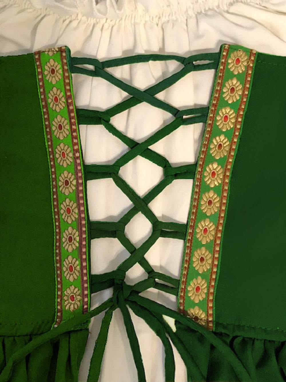 Renaissance Faire Dress Medieval Costume Irish Boho Full Costume - XXS/XS / Indigo