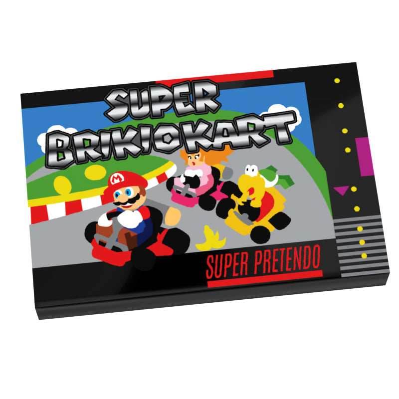 Super Brickio Kart Video Game Cover (2x3 Tile) made using LEGO part - B3 Customs - 