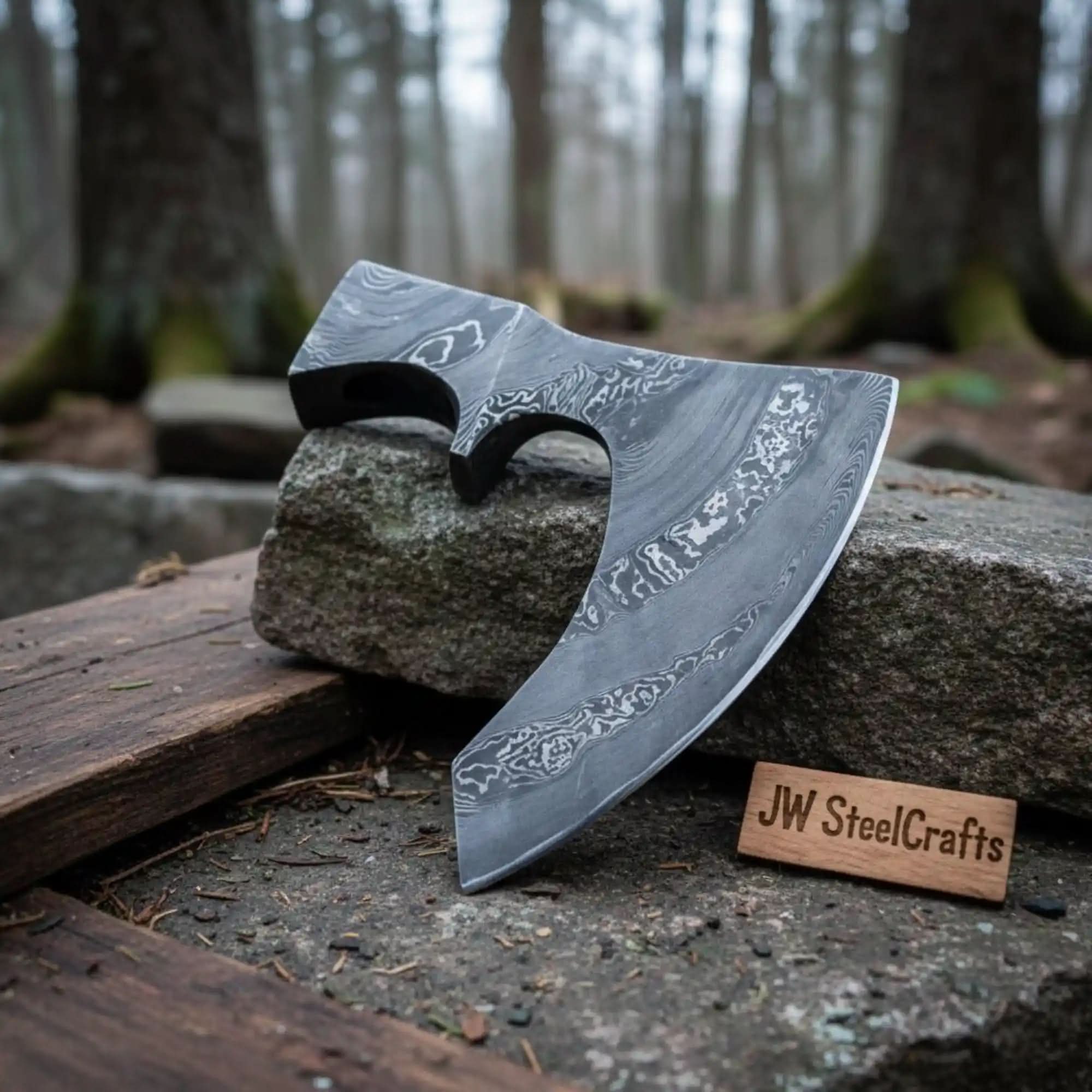 Custom Handmade Damascus Steel Viking Axe Head / Pagan Axe Head/ Chopping Axe / Edge Sharp DK-0170