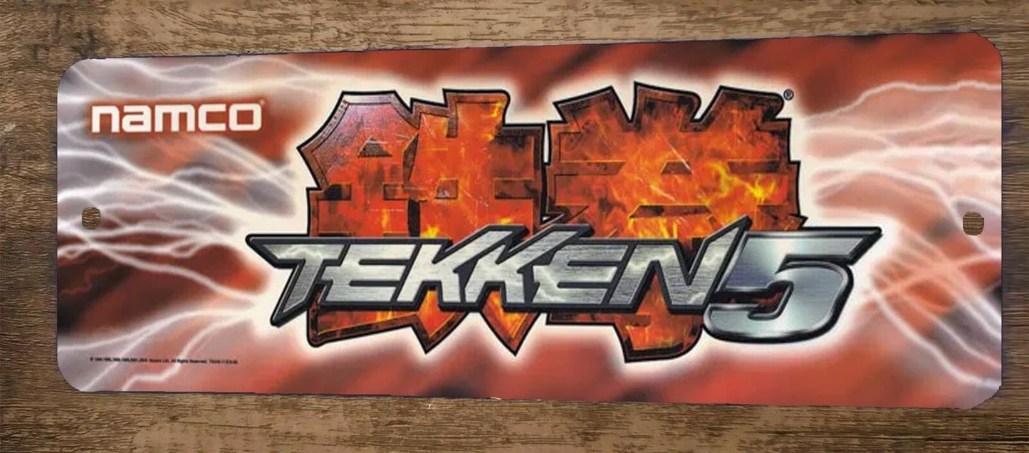 Tekken 5 Arcade 4x12 Metal Wall Video Game Marquee Banner Sign