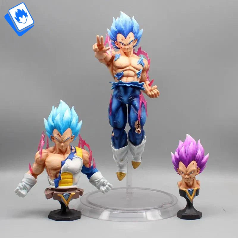 Vegeta Ultra Ego and Super Saiyan Blue Swappable Heads Anime Figure, Dragon Ball Z Action Figurines
