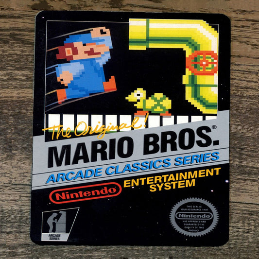 Original Mario Bros Classic Arcade Video Game NES Cover Mouse Pad