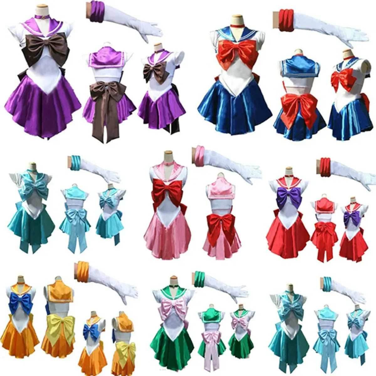 Sailor Moon Cosplay Costume - Dress, Vestido, Wig - Purple / S