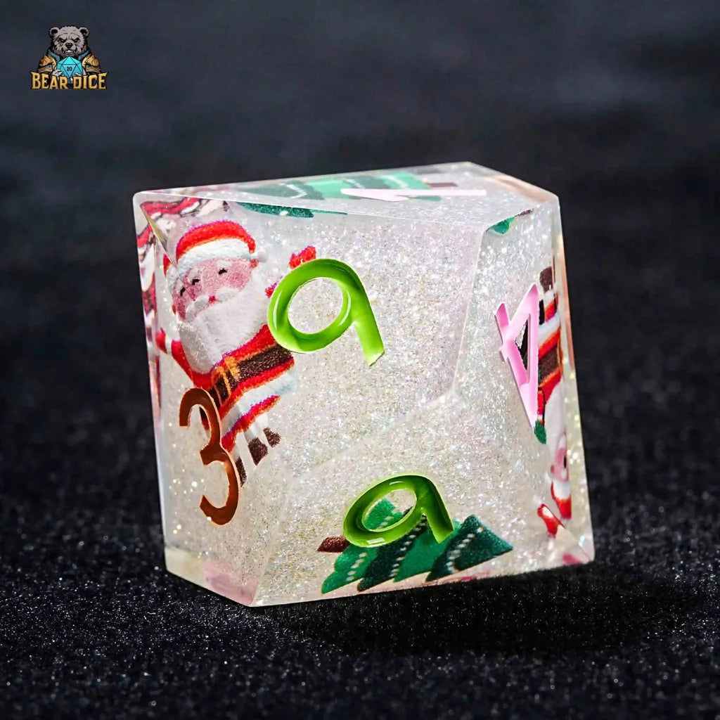 Santa Claus 10-sided resin dice(D10 Dice)