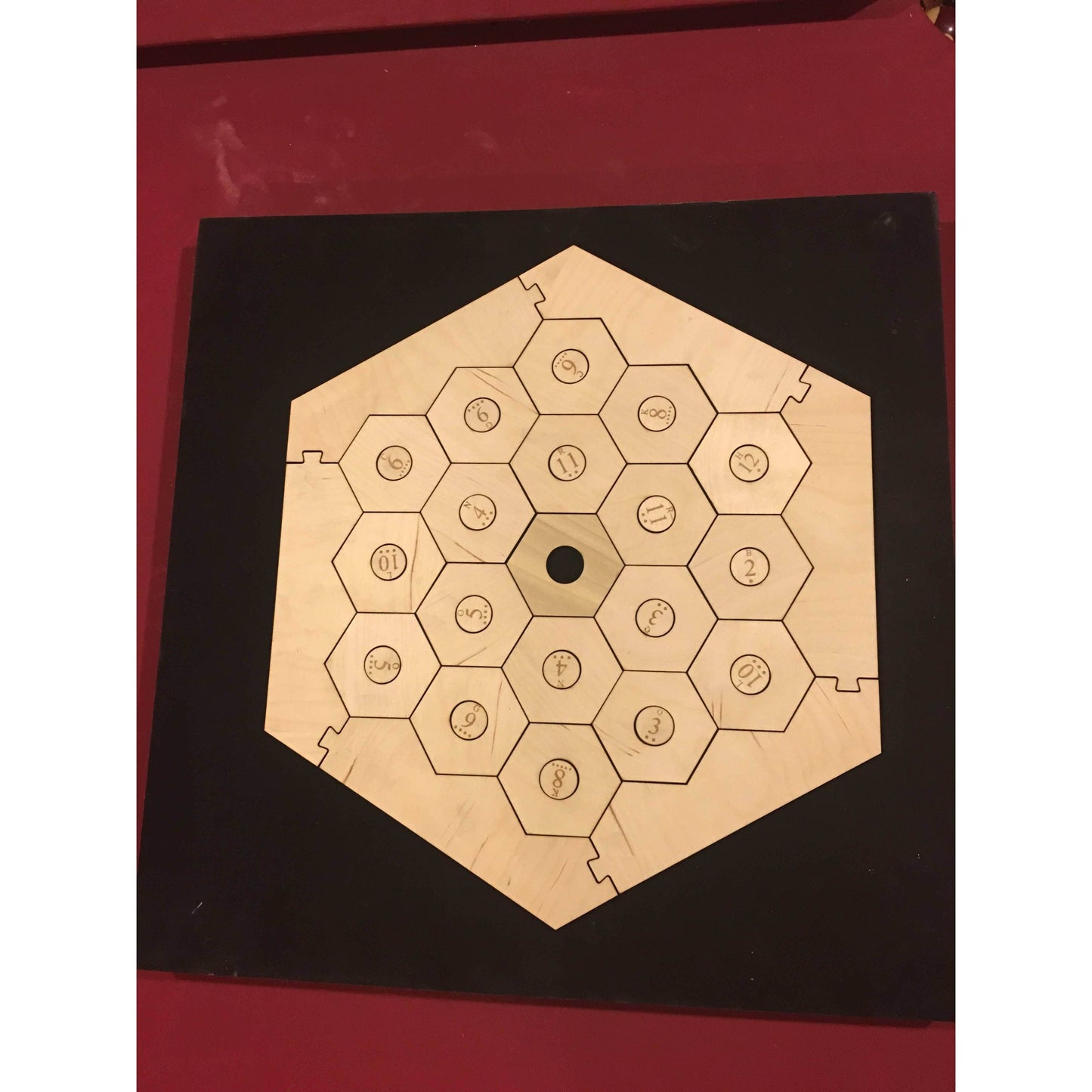 Catan Compatible Blank Game Board Set with Laser Etched Number Tokens and Border Pieces - 