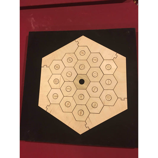 Catan Compatible Blank Game Board Set with Laser Etched Number Tokens and Border Pieces - 