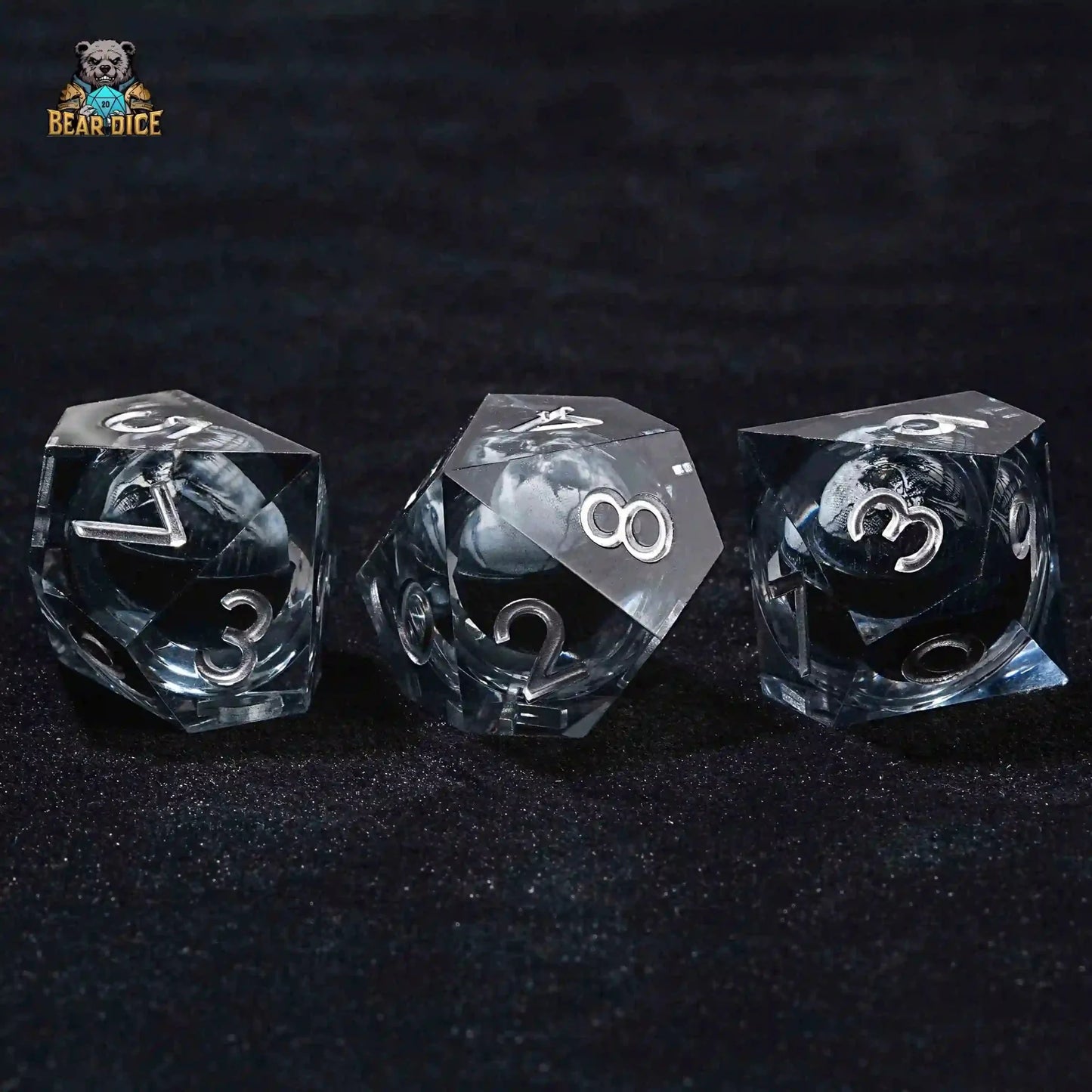 Shadow Skull  D10 Dice Black Translucent Resin 10 Sided Dice