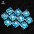 Shining Blue Liquid Core D10 Dice: 10-Sided Dice Set for Role Playing Games