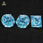 Shining Blue Liquid Core D10 Dice: 10-Sided Dice Set for Role Playing Games