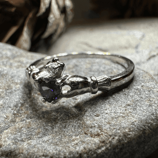 Dalkey Petite Claddagh Ring - 6 / Blue