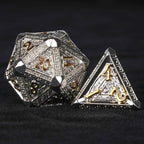 Silver and Gold Greek Style Metal DND Dice Set