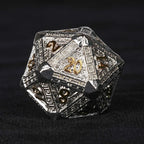 Silver and Gold Greek Style Metal DND Dice Set