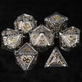 Silver and Gold Greek Style Metal DND Dice Set