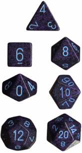 Speckled Polyhedral Cobalt 7-Die Set - 