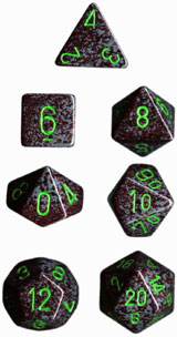 Speckled Polyhedral Earth 7-Die Set - 