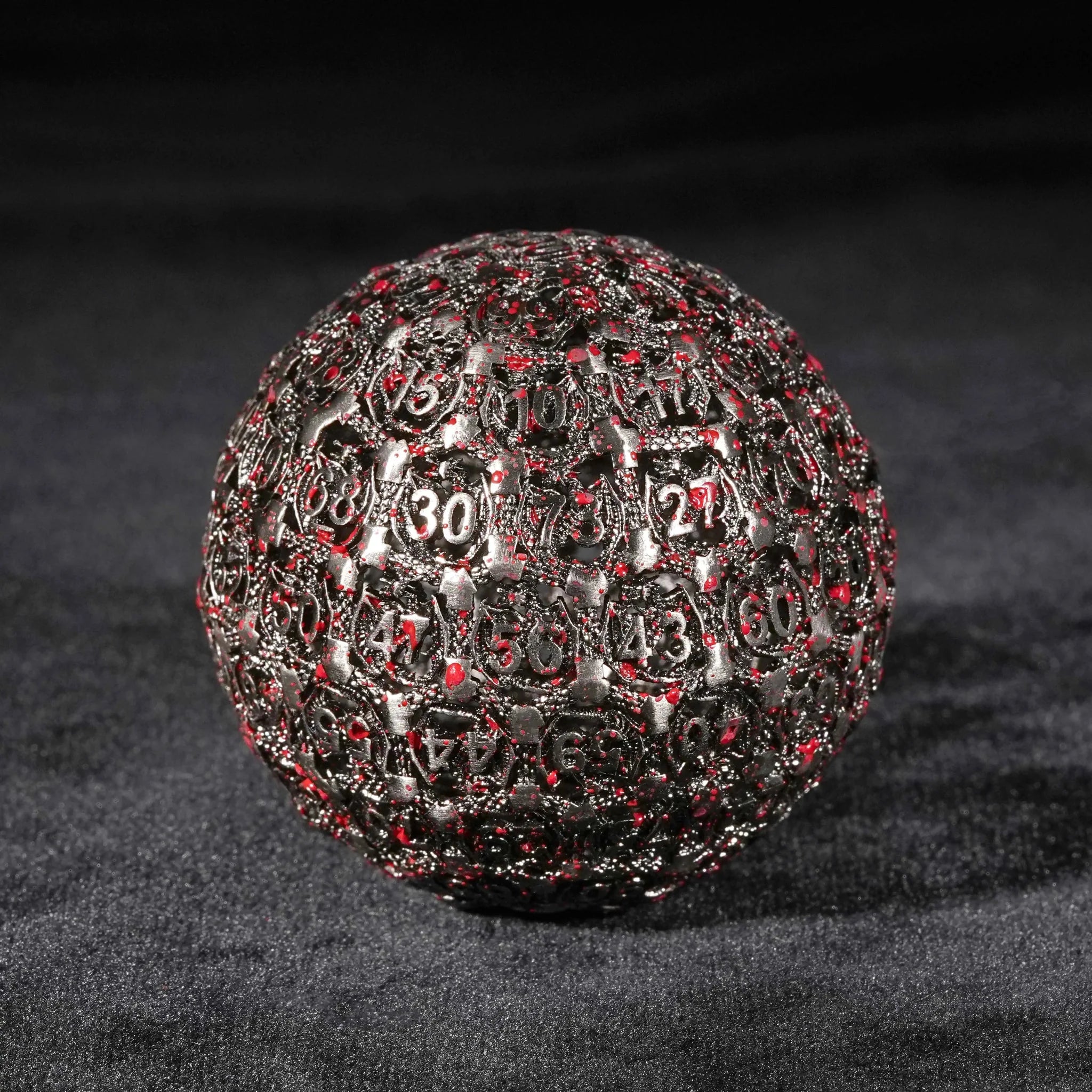 Spherical Pterodactyl 50 mm Blood D100 Metal DND Dice