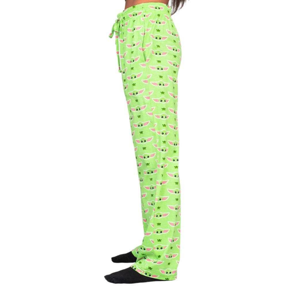 Star Wars Baby Yoda and Frogs Pajamas Green Lounge Pants - S