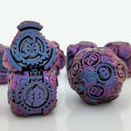 Steam Power - Blue Mechanical Gear Metal DND Dice Set