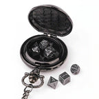 Steampunk DND Metal Dice Black Wolf Necklace | Two-in-one & Pocket Watch