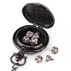 Steampunk DND Metal Dice Black Wolf Necklace | Two-in-one & Pocket Watch