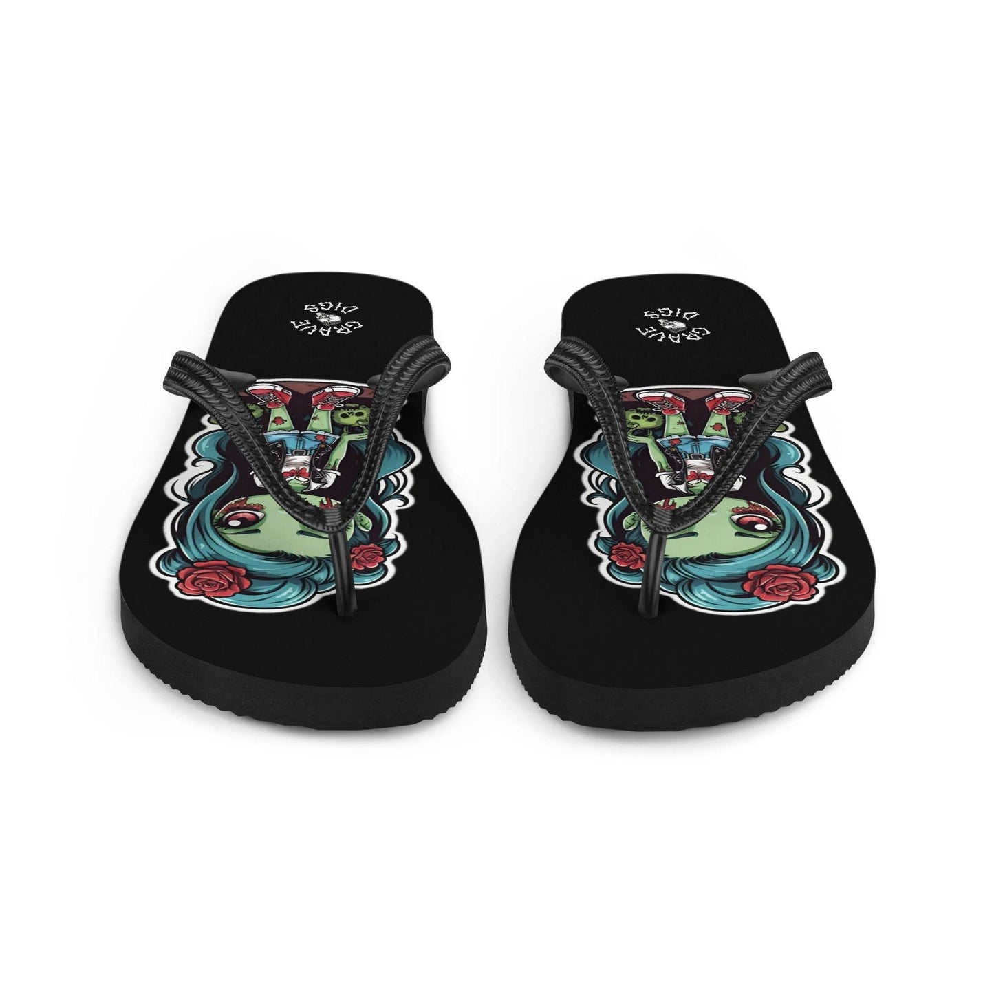 Grave Digs Zombie Girl Flip Flops - S