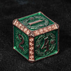 The Exquisite Mayan - themed Dice set with Copper - and - green Design