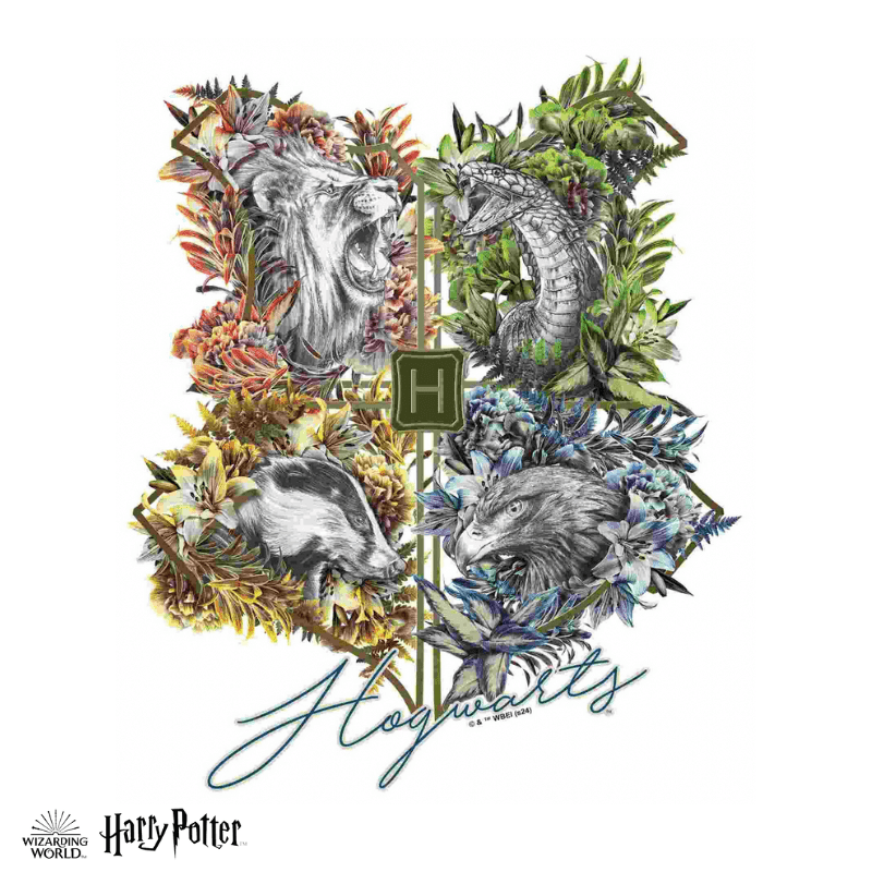 Harry Potter - Hogwarts Crests - Utilitarian Romance Wooden Jigsaw Puzzle - A4 + Wooden Gift Box