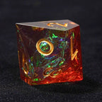 Translucent colorful 10 Sided Dice Resin D10 dice with gold numerals