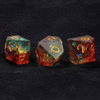 Translucent colorful 10 Sided Dice Resin D10 dice with gold numerals