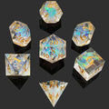 Transparent Resin Dice Set with Iridescent Glow