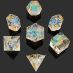 Transparent Resin Dice Set with Iridescent Glow