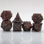 UFO mechanical style metal dice set with blood stains