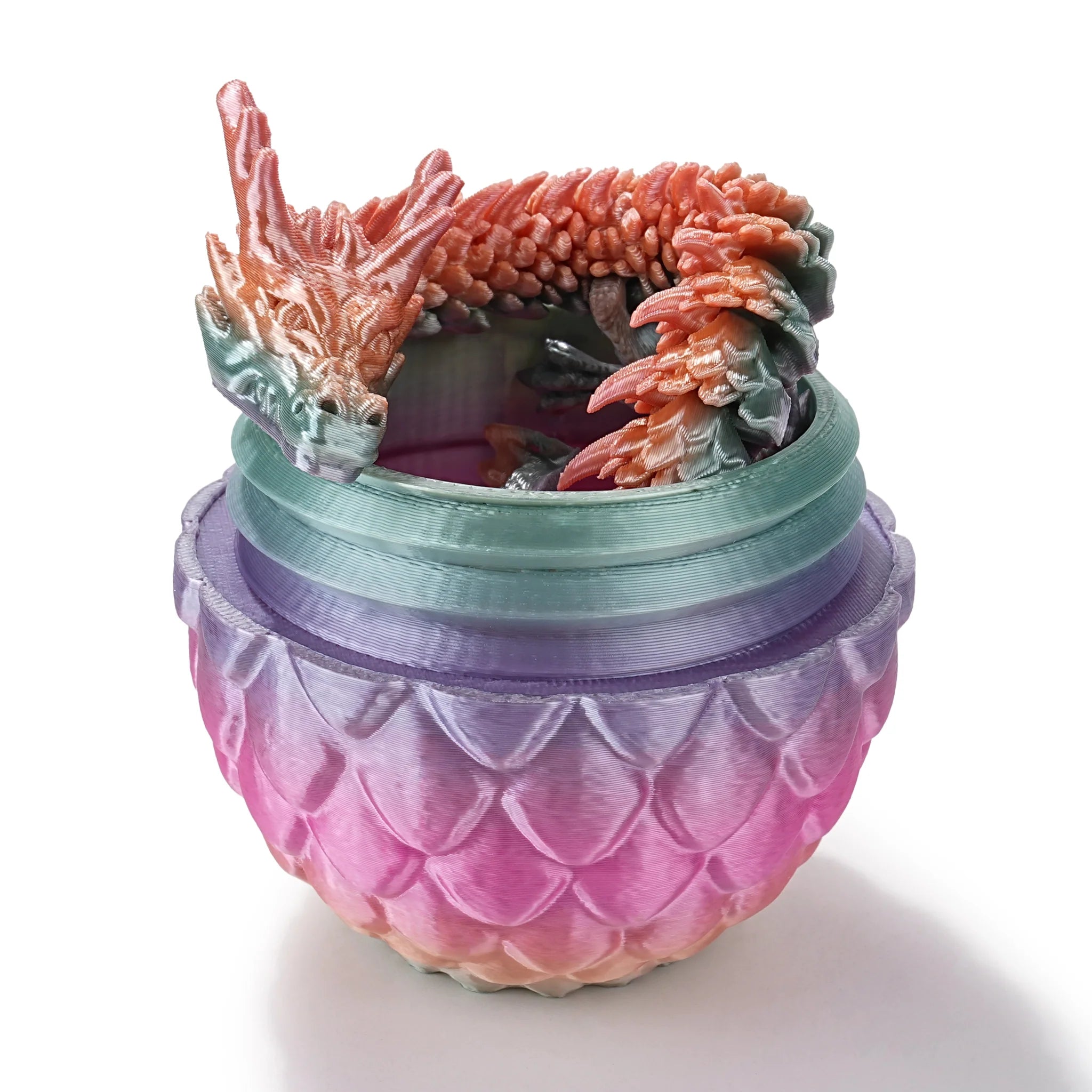 Unique 3D Printed Dragon Egg Acrylic Dice Set - DND Desktop Essentials