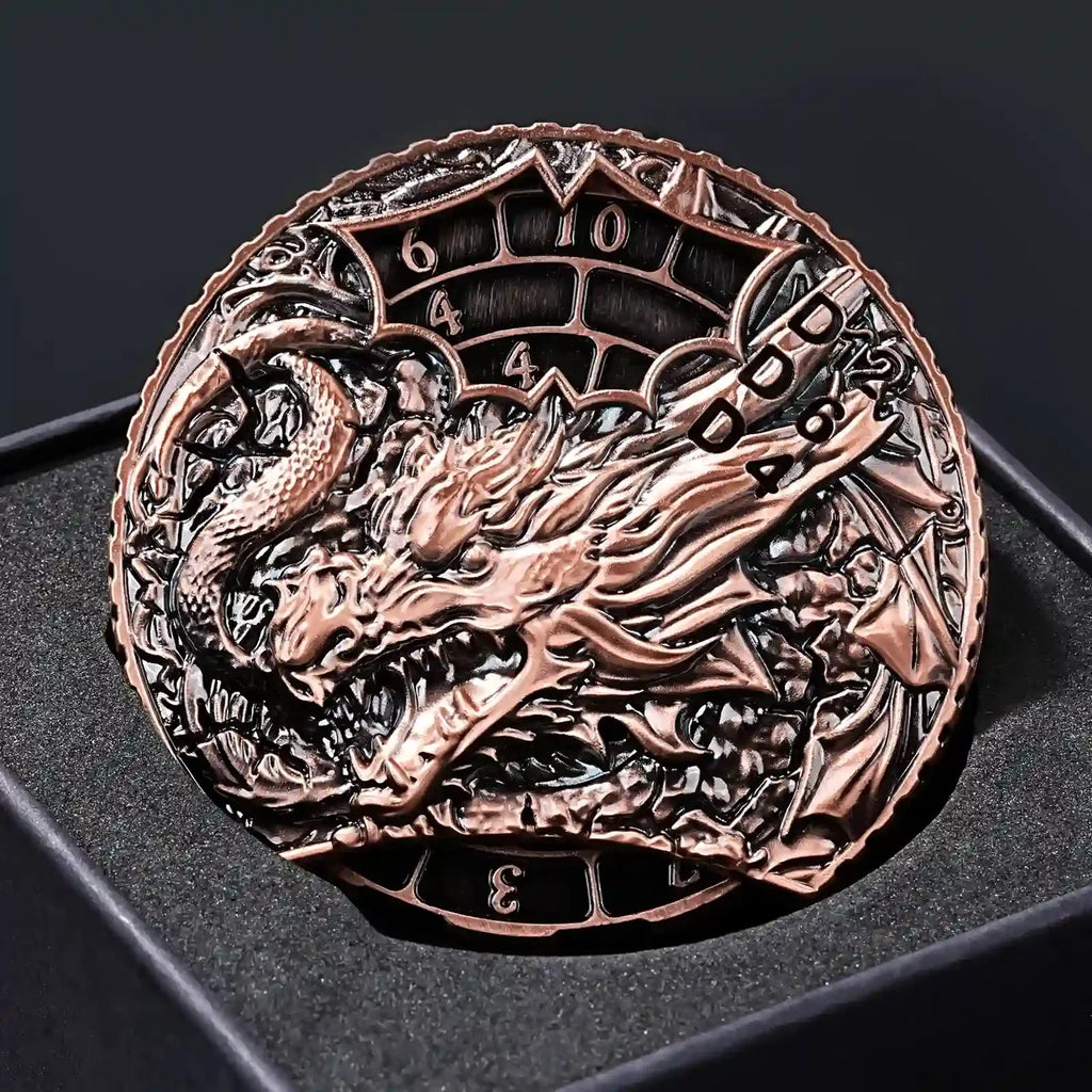 Unique dice spinner DND Death theme metal dice