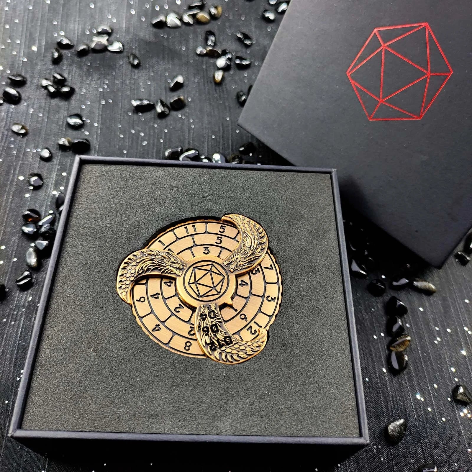 Unique DND Roulette Dice Spinner: 7 in 1 Metal Dragon Fidget Spinner Dice