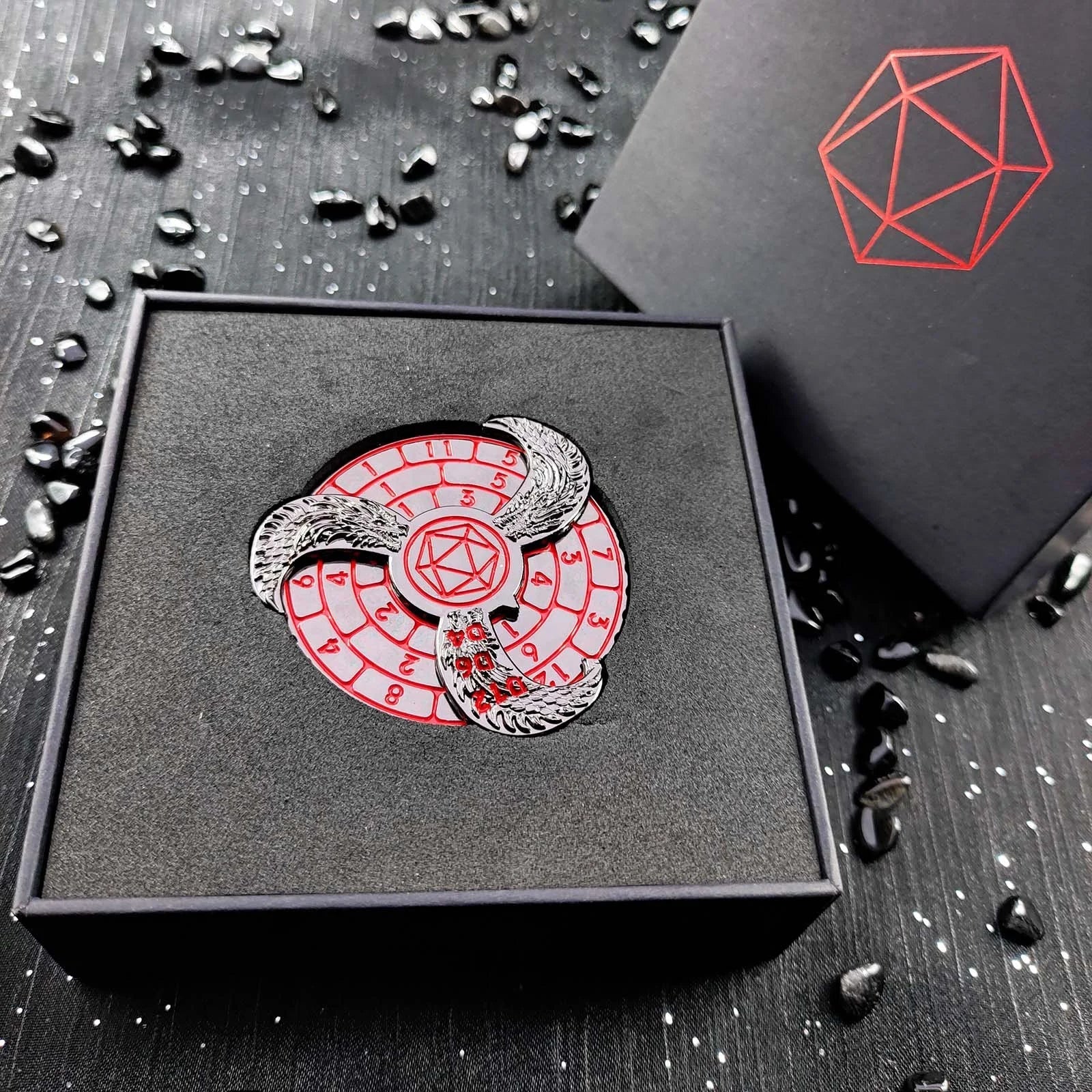 Unique DND Roulette Dice Spinner: 7 in 1 Metal Dragon Fidget Spinner Dice