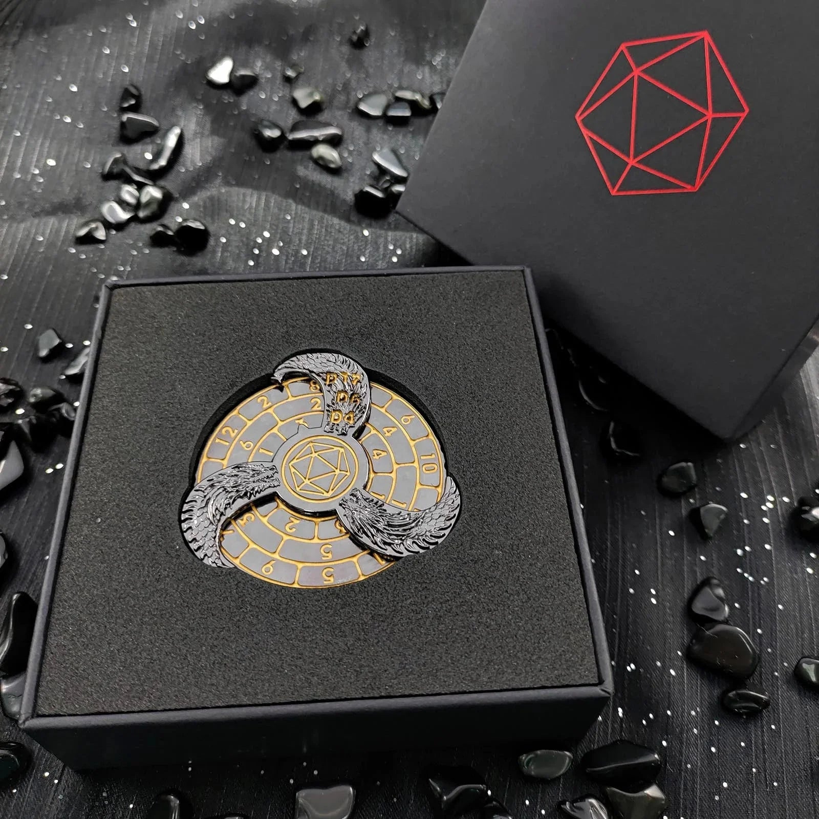 Unique DND Roulette Dice Spinner: 7 in 1 Metal Dragon Fidget Spinner Dice
