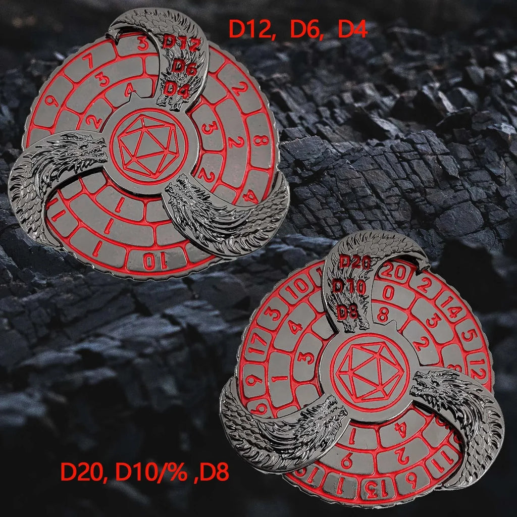 Unique DND Roulette Dice Spinner: 7 in 1 Metal Dragon Fidget Spinner Dice