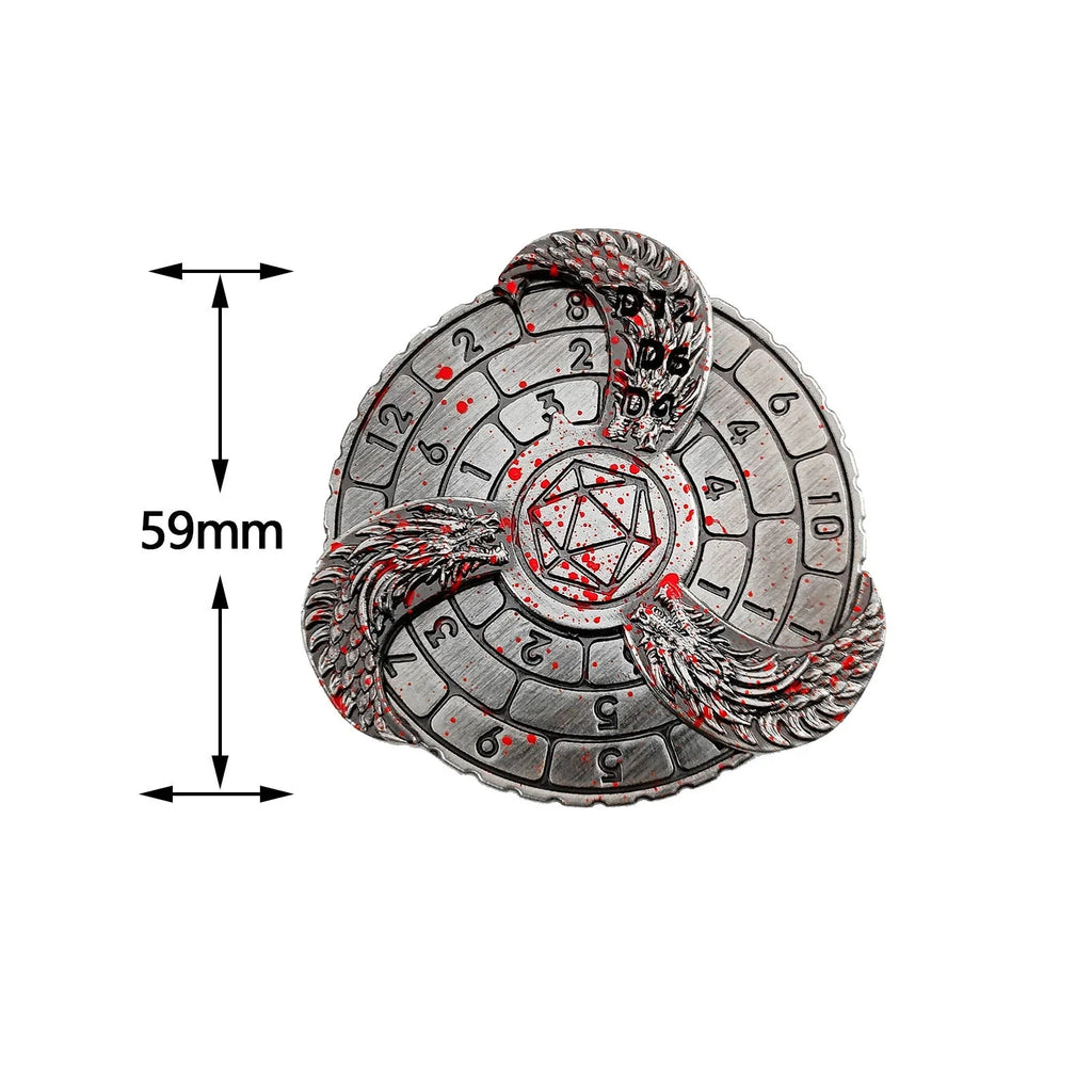Unique DND Roulette Dice Spinner: 7 in 1 Metal Dragon Fidget Spinner Dice