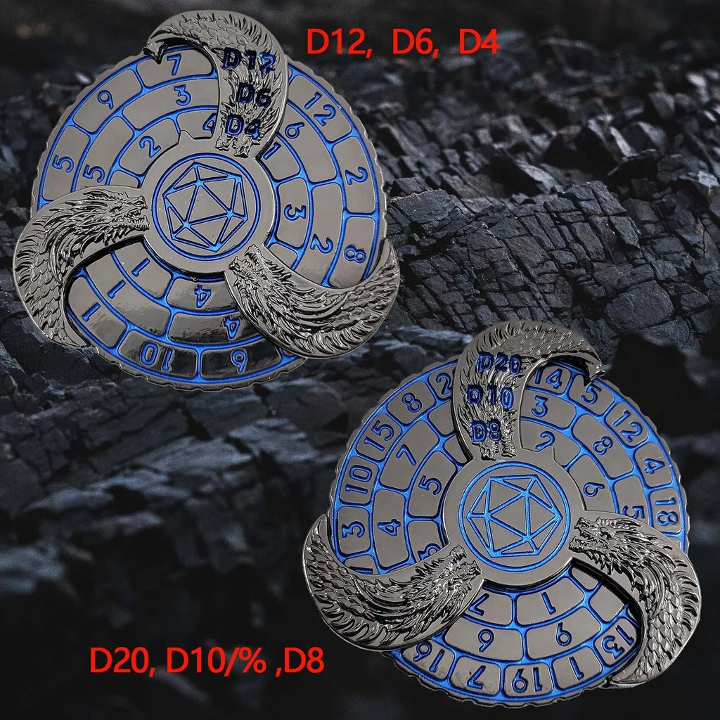 Unique DND Roulette Dice Spinner: 7 in 1 Metal Dragon Fidget Spinner Dice