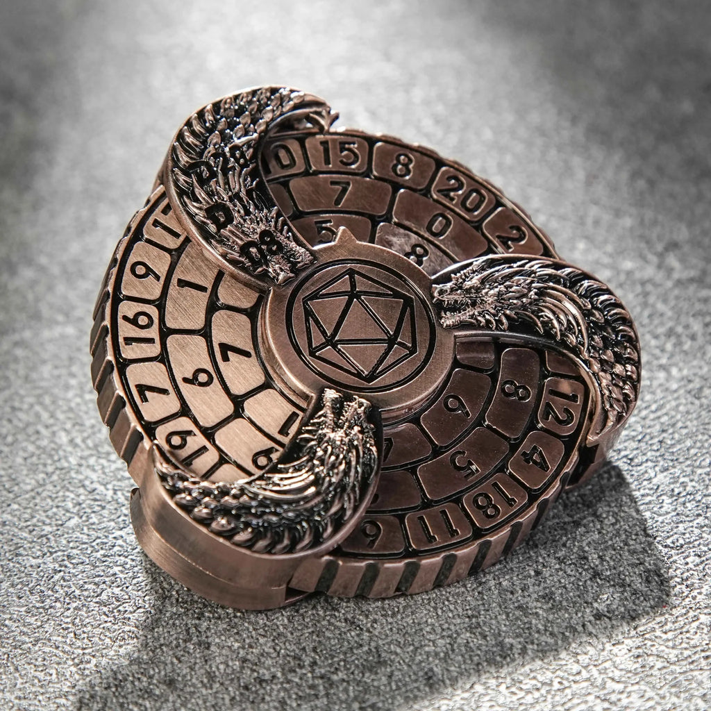 Unique DND Roulette Dice Spinner: 7 in 1 Metal Dragon Fidget Spinner Dice