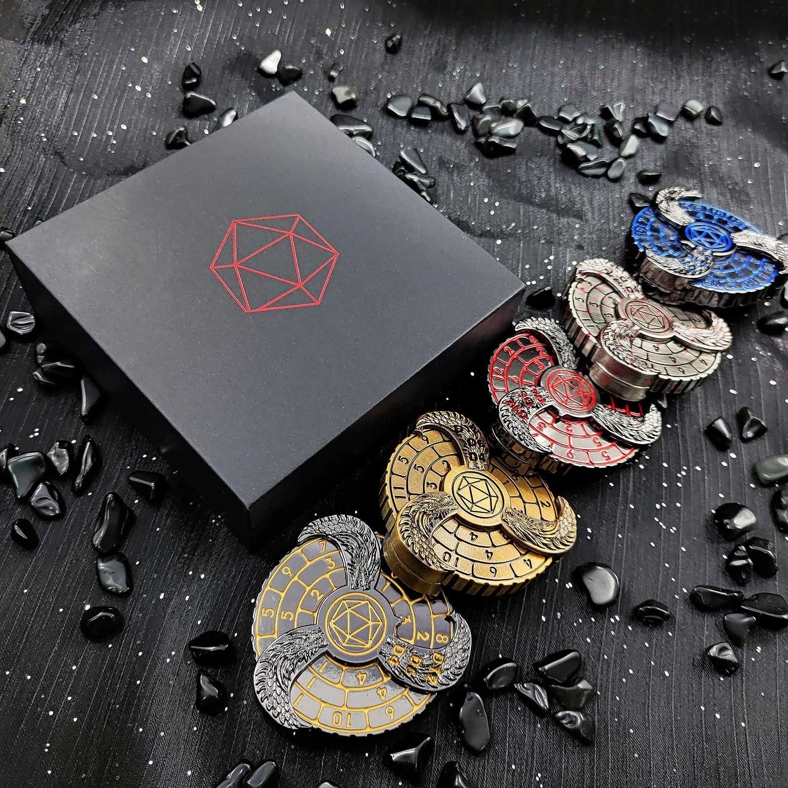 Unique DND Roulette Dice Spinner: 7 in 1 Metal Dragon Fidget Spinner Dice